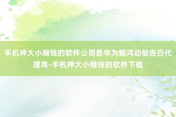 手机押大小赌钱的软件公司是华为鲸鸿动能告白代理商-手机押大小赌钱的软件下载