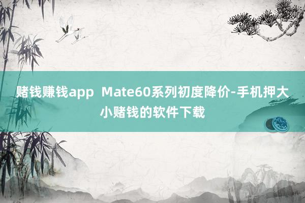 赌钱赚钱app  Mate60系列初度降价-手机押大小赌钱的软件下载