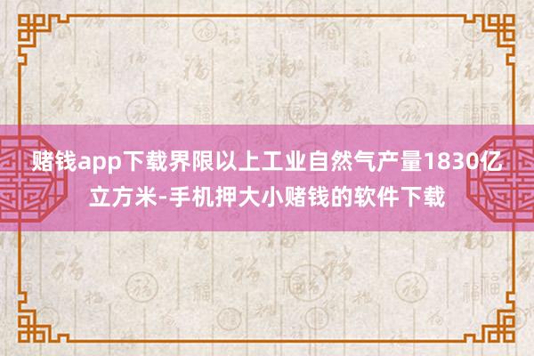 赌钱app下载界限以上工业自然气产量1830亿立方米-手机押大小赌钱的软件下载