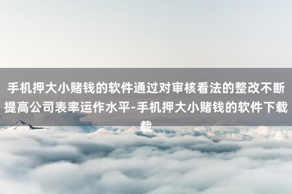 手机押大小赌钱的软件通过对审核看法的整改不断提高公司表率运作水平-手机押大小赌钱的软件下载