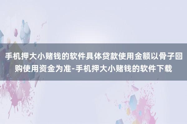 手机押大小赌钱的软件具体贷款使用金额以骨子回购使用资金为准-手机押大小赌钱的软件下载