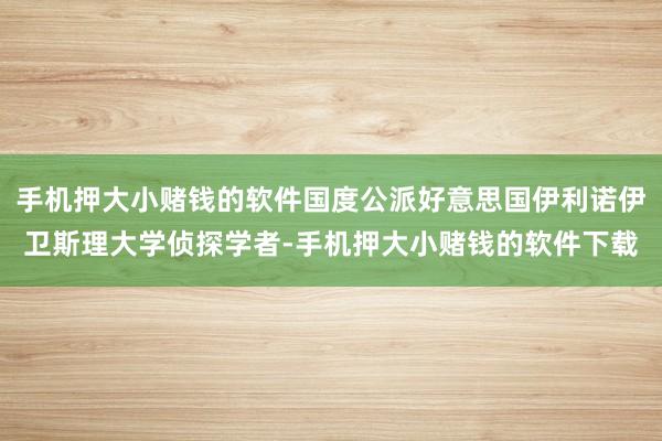 手机押大小赌钱的软件国度公派好意思国伊利诺伊卫斯理大学侦探学者-手机押大小赌钱的软件下载