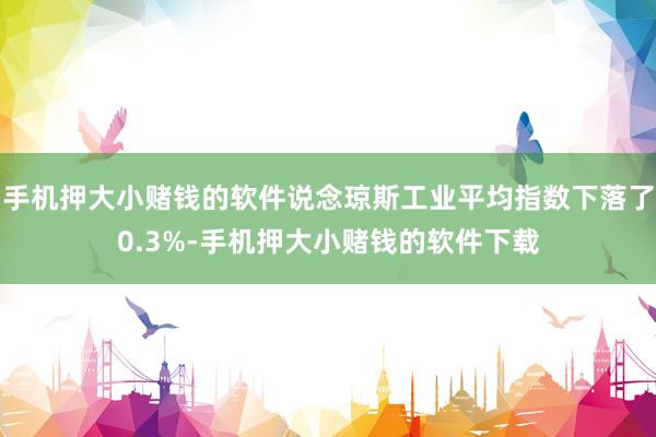 手机押大小赌钱的软件说念琼斯工业平均指数下落了0.3%-手机押大小赌钱的软件下载