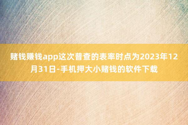 赌钱赚钱app这次普查的表率时点为2023年12月31日-手机押大小赌钱的软件下载