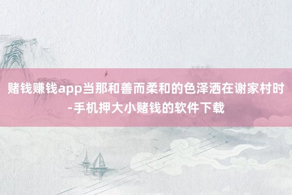 赌钱赚钱app当那和善而柔和的色泽洒在谢家村时-手机押大小赌钱的软件下载