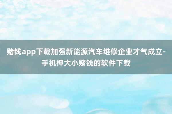 赌钱app下载加强新能源汽车维修企业才气成立-手机押大小赌钱的软件下载