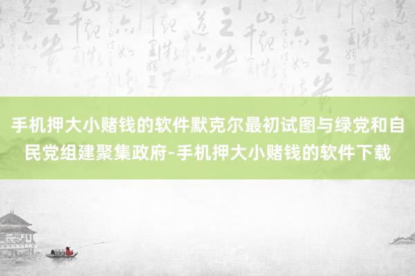 手机押大小赌钱的软件默克尔最初试图与绿党和自民党组建聚集政府-手机押大小赌钱的软件下载